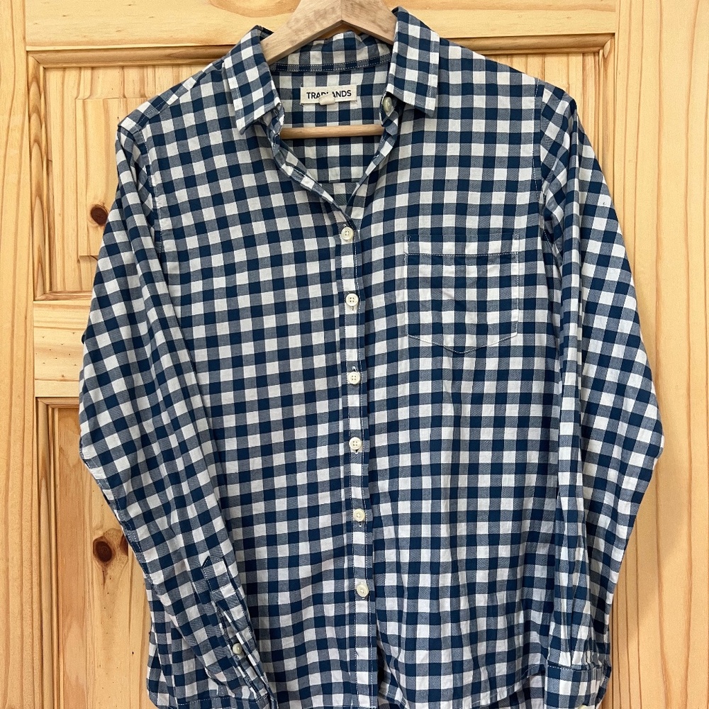 Tradlands 101 Marine Gingham Shirt Blue
